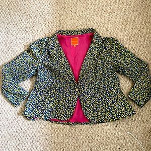 ModCloth floral print single button blazer, size 2X